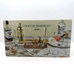 Kitessensu Drink Cocktail Shaker 15 Piece Bar Tool Set Muddler, Jigger, Strainer